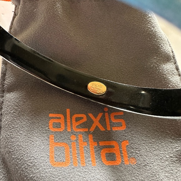 Alexis Bittar teal tapered bracelet with rhinestones - Picture 2 of 5